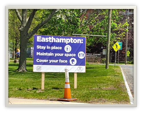 Easthampton COVID-19 guidelines sign