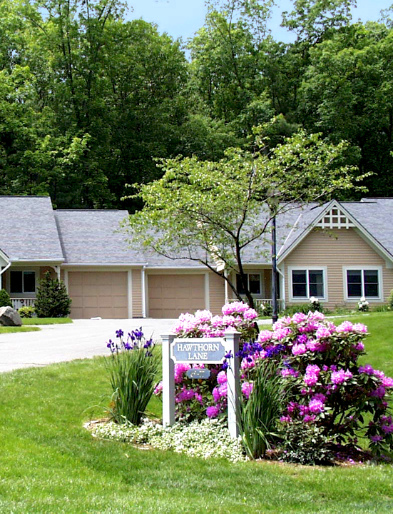 Townhome with sign